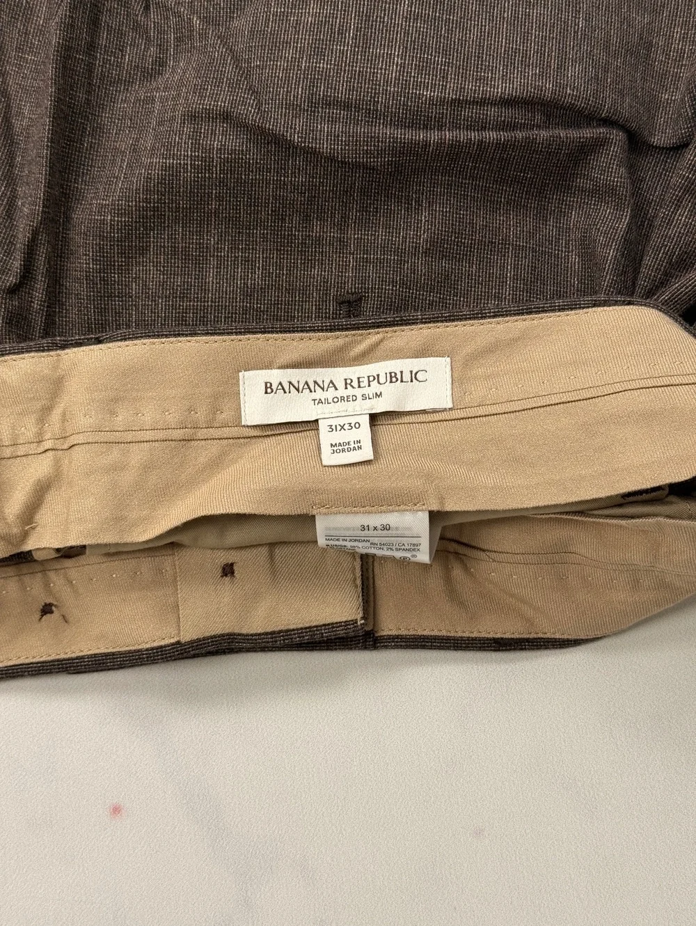 Banana Republic Dress Pants Brown Tailored Slim - Men 31 X 30
